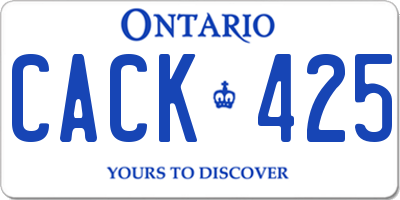 ON license plate CACK425