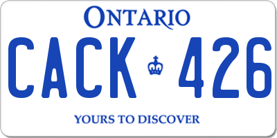 ON license plate CACK426