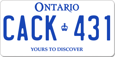 ON license plate CACK431