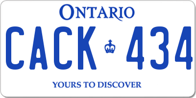 ON license plate CACK434