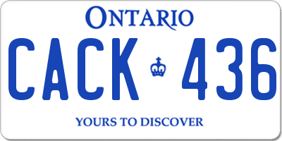 ON license plate CACK436