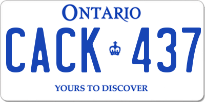 ON license plate CACK437