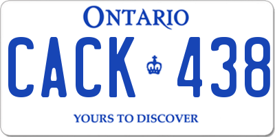 ON license plate CACK438