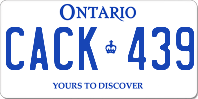 ON license plate CACK439