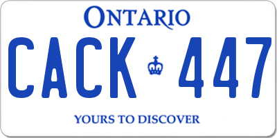 ON license plate CACK447