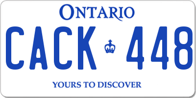 ON license plate CACK448