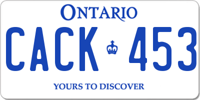 ON license plate CACK453