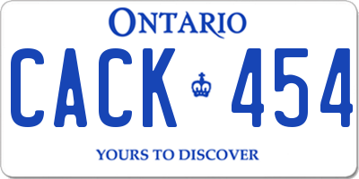 ON license plate CACK454