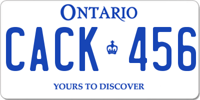 ON license plate CACK456