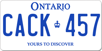 ON license plate CACK457