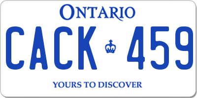 ON license plate CACK459