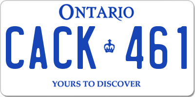 ON license plate CACK461