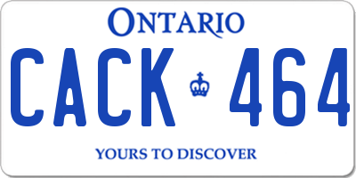 ON license plate CACK464