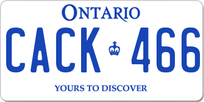 ON license plate CACK466