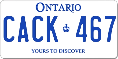 ON license plate CACK467