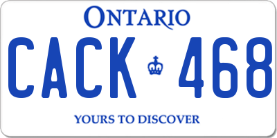 ON license plate CACK468