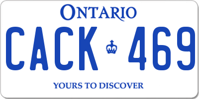 ON license plate CACK469