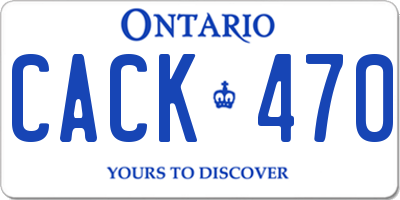 ON license plate CACK470