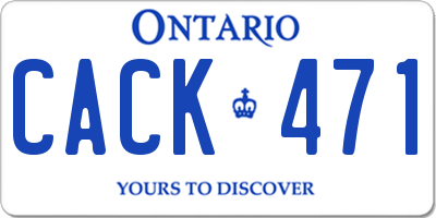 ON license plate CACK471