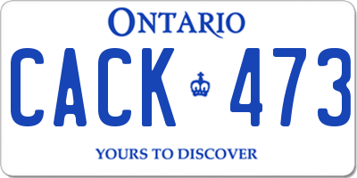 ON license plate CACK473