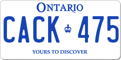 ON license plate CACK475