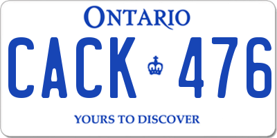 ON license plate CACK476