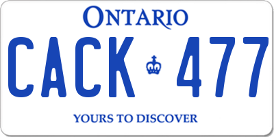 ON license plate CACK477