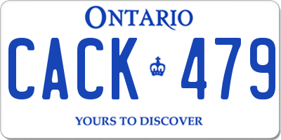 ON license plate CACK479