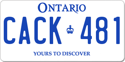 ON license plate CACK481