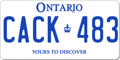 ON license plate CACK483