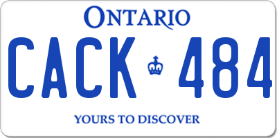 ON license plate CACK484