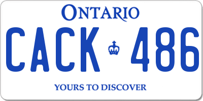 ON license plate CACK486