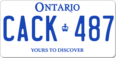 ON license plate CACK487