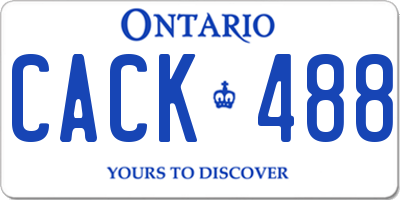 ON license plate CACK488