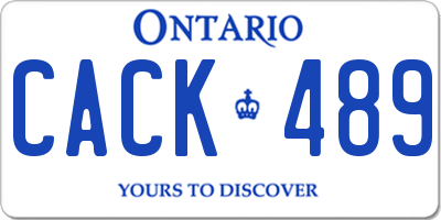 ON license plate CACK489