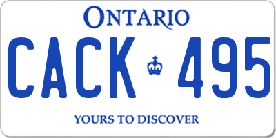 ON license plate CACK495