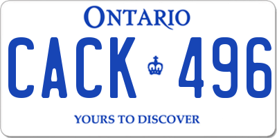 ON license plate CACK496