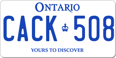 ON license plate CACK508