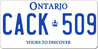 ON license plate CACK509