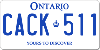 ON license plate CACK511