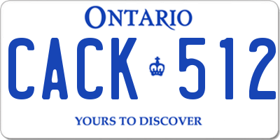 ON license plate CACK512