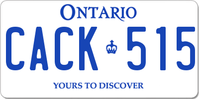 ON license plate CACK515