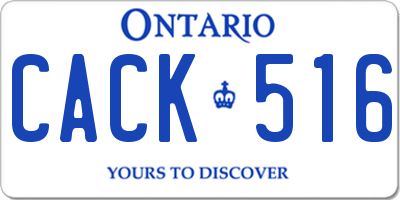 ON license plate CACK516