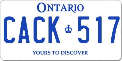 ON license plate CACK517