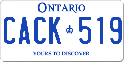 ON license plate CACK519