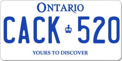 ON license plate CACK520