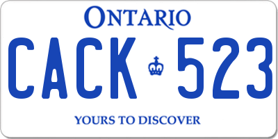 ON license plate CACK523