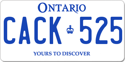 ON license plate CACK525