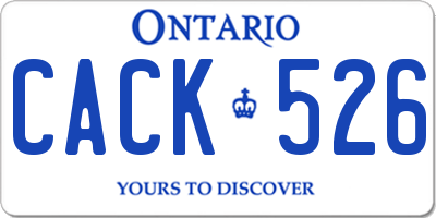 ON license plate CACK526