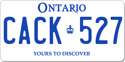 ON license plate CACK527